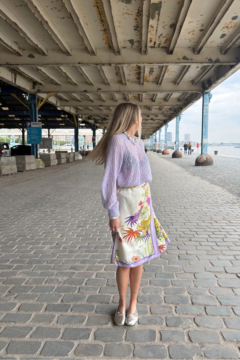 Appolonia Lilac jupe soie - Upcyclée