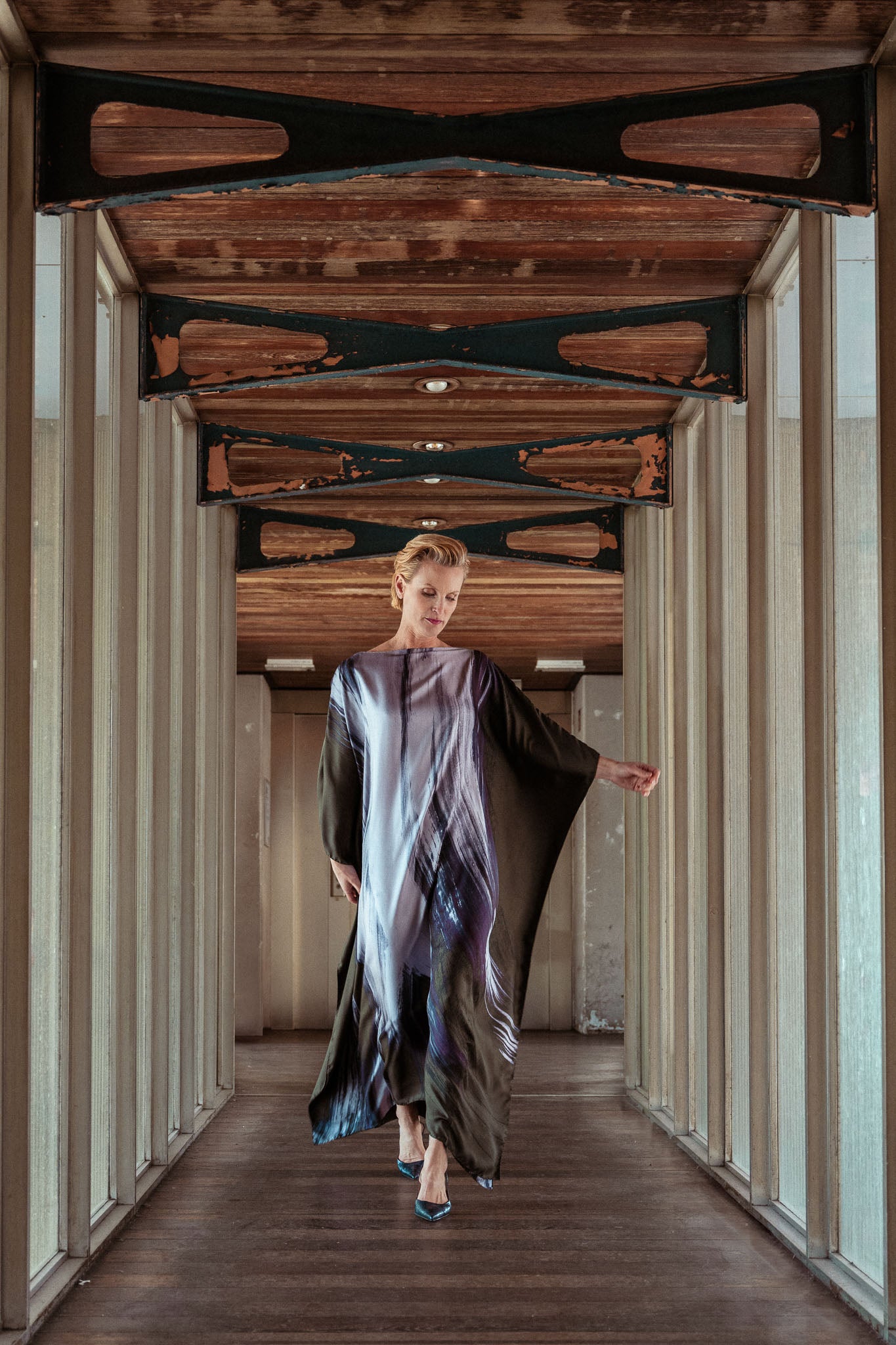 LEILA silk kaftan dress