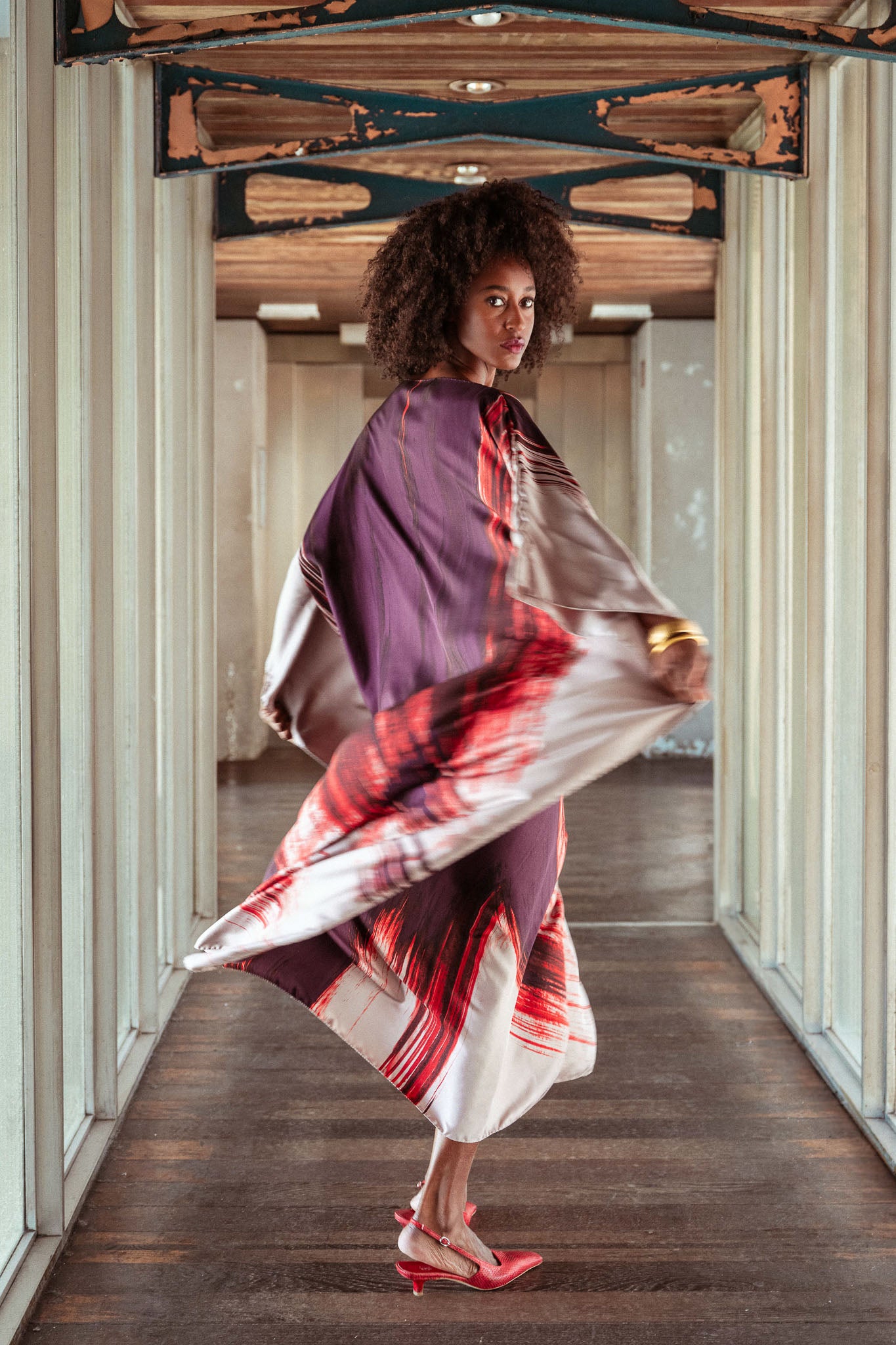 LEILA silk kaftan dress