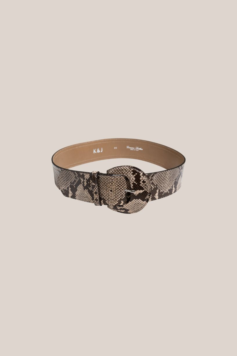 TABITHA snake-print leather belt