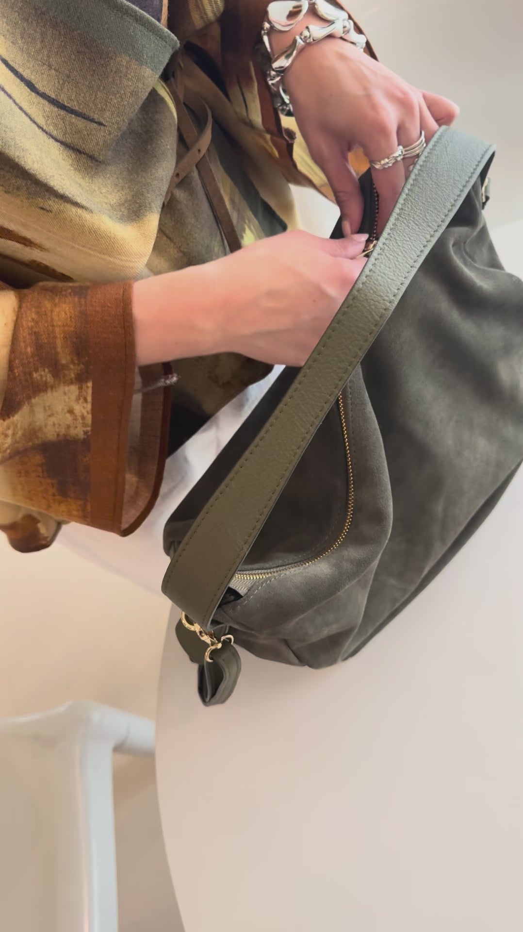 BRONWIN sac daim/cuir