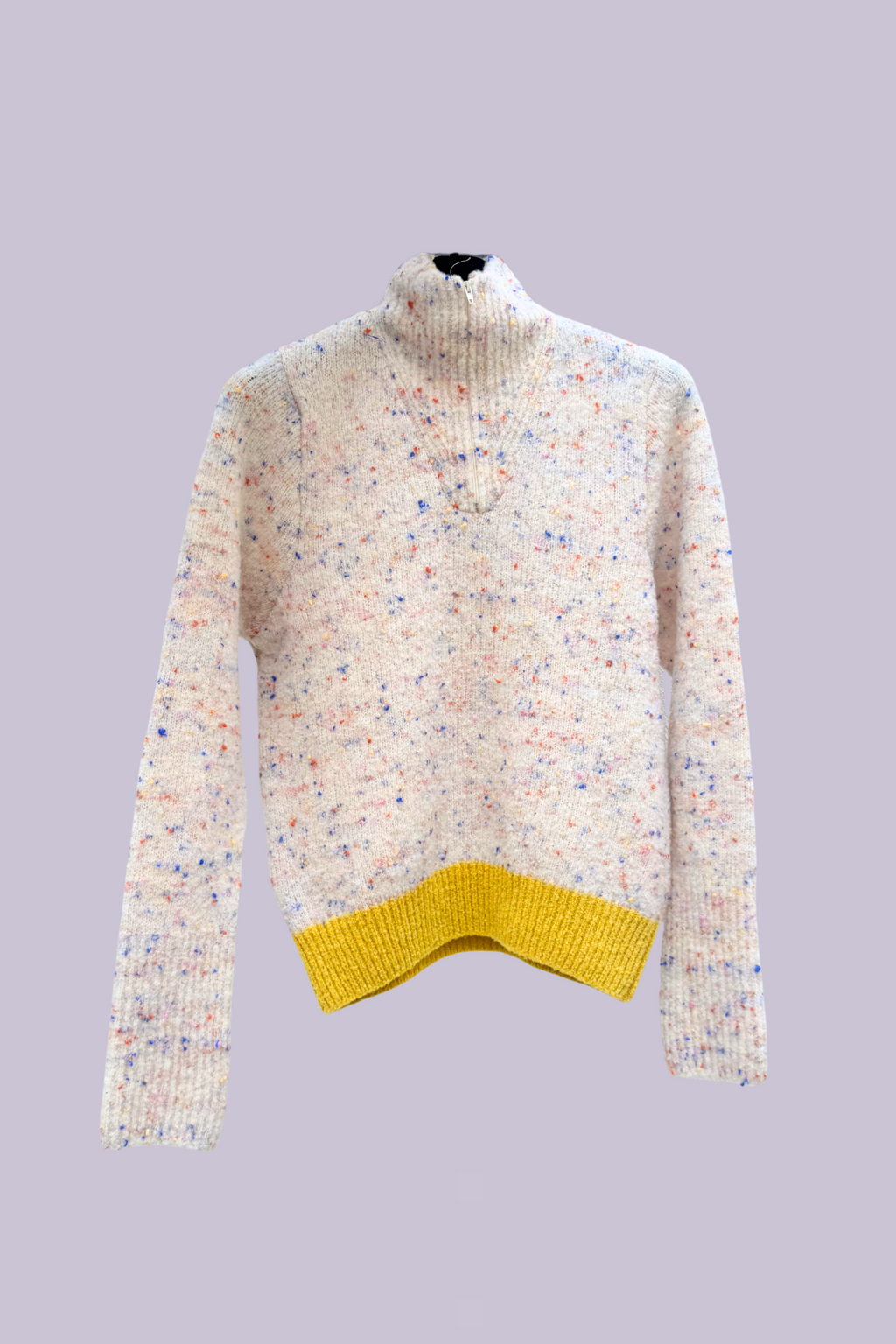 OLIVERA zip-up sweater — Ivory