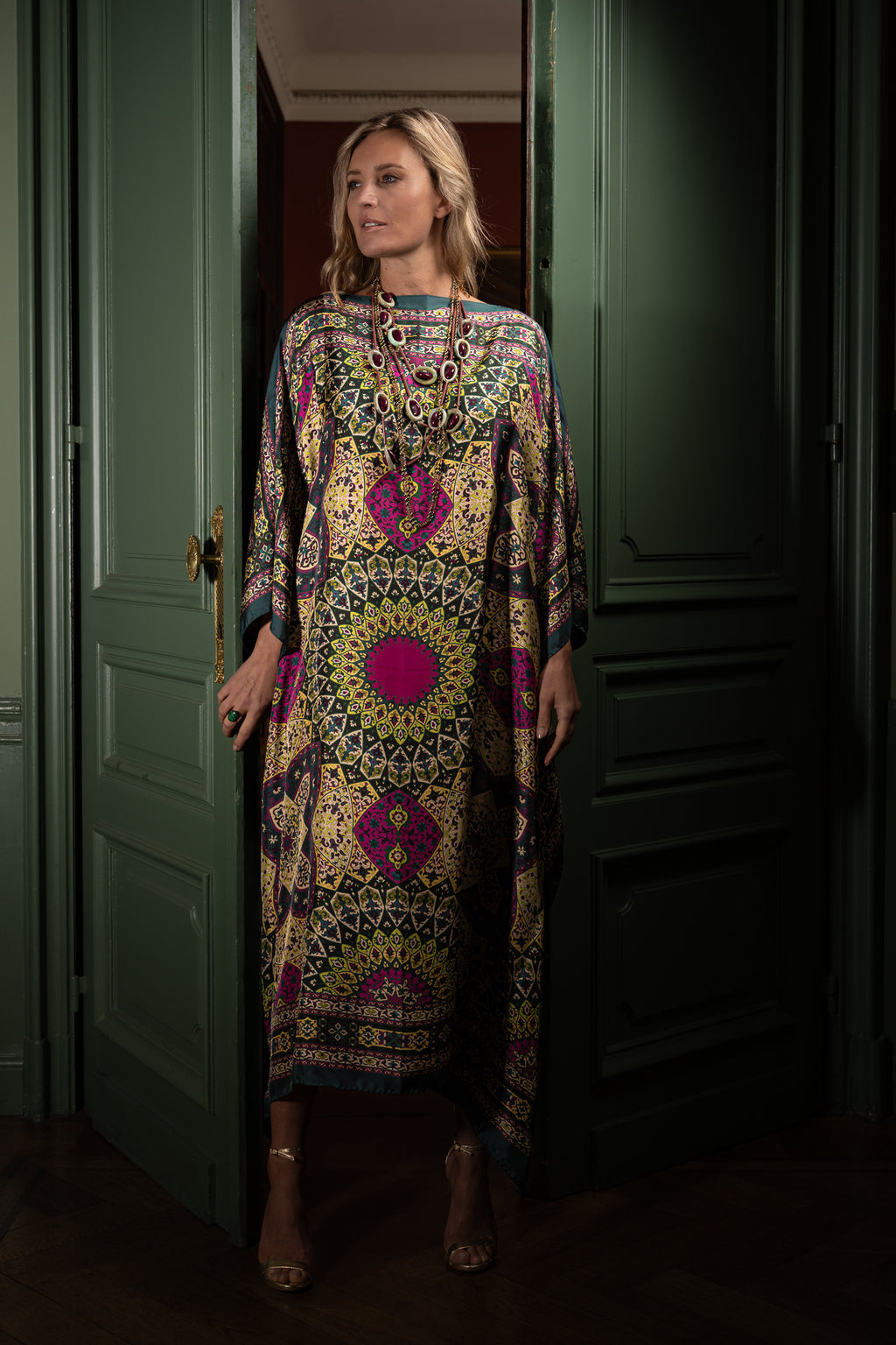 MELISSA silk kaftan dress