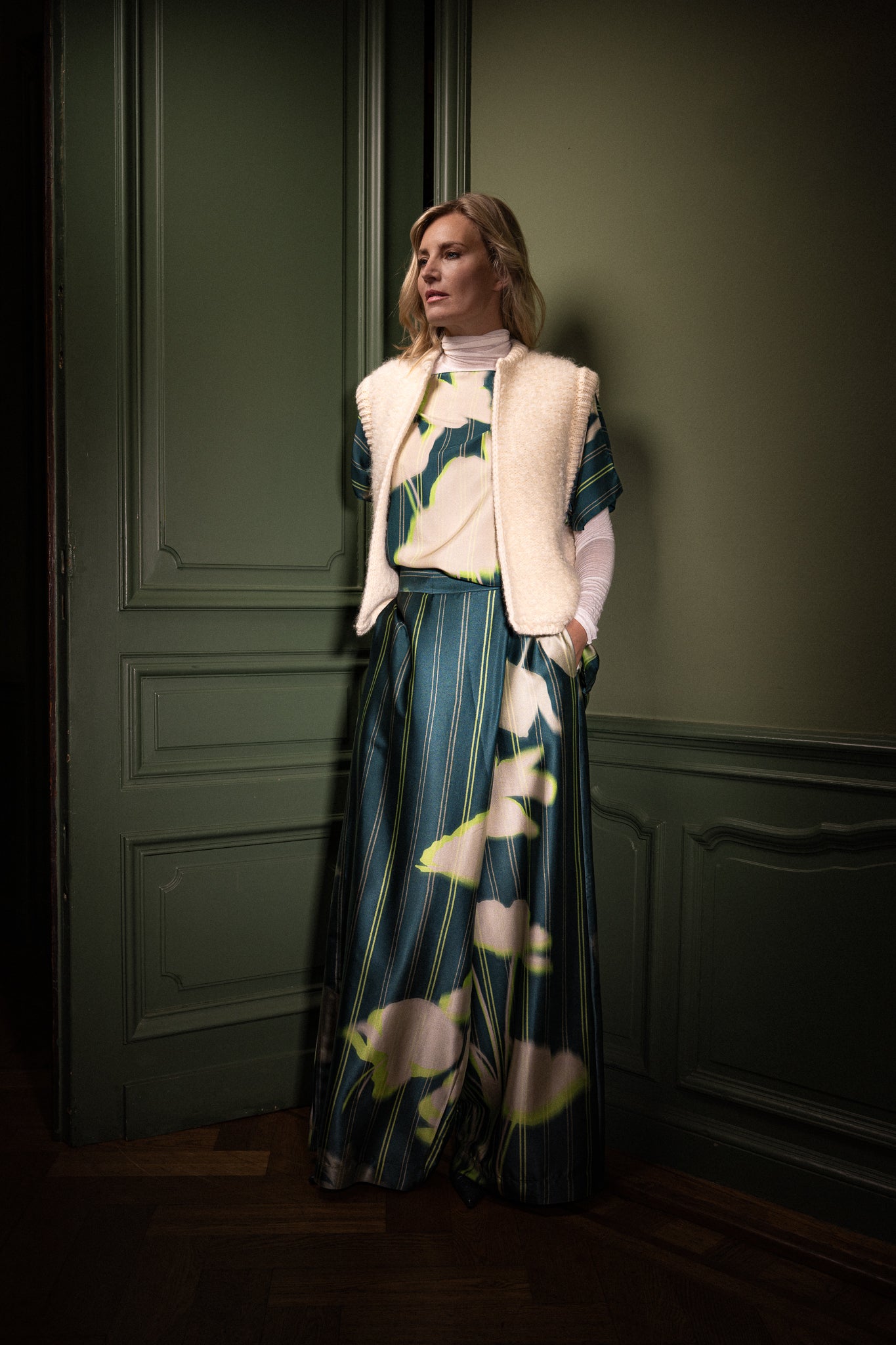 MONTREL silk trousers