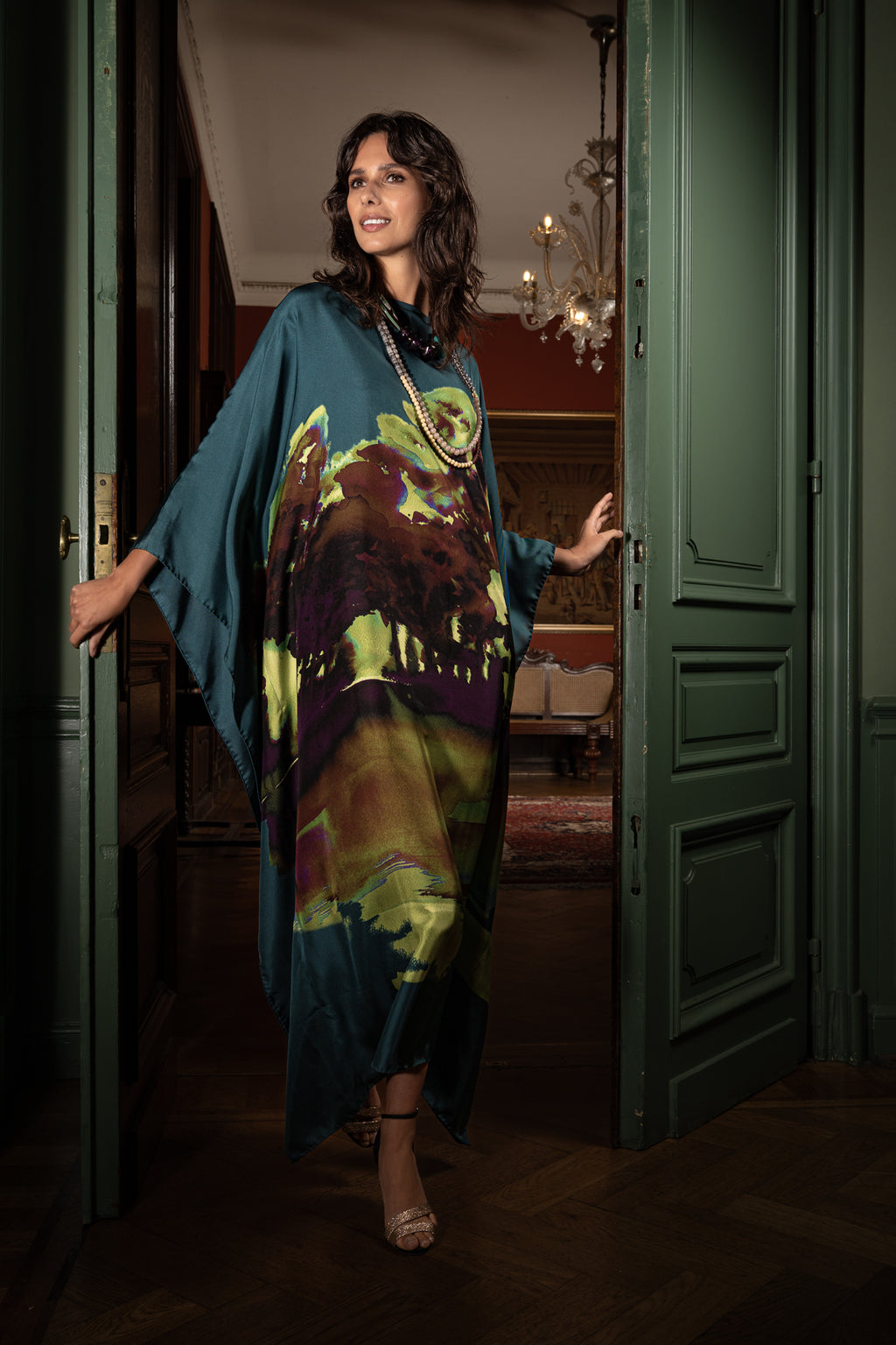 MURRAY silk kaftan dress