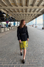 Ambergele zijden rok - Upcycled