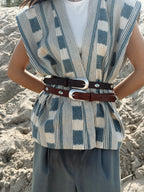 WEST leren riem met studs