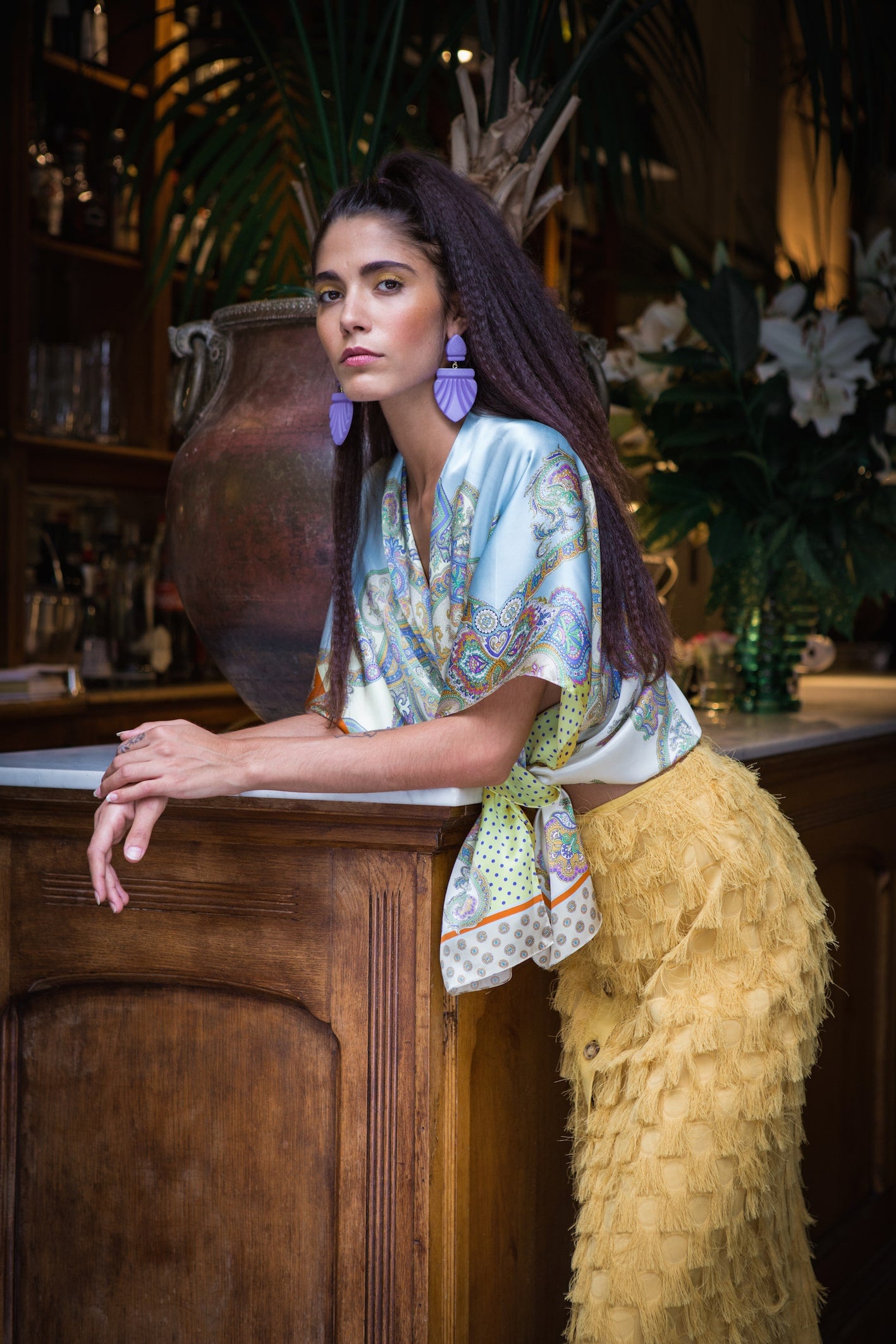 AGATHE silk kimono