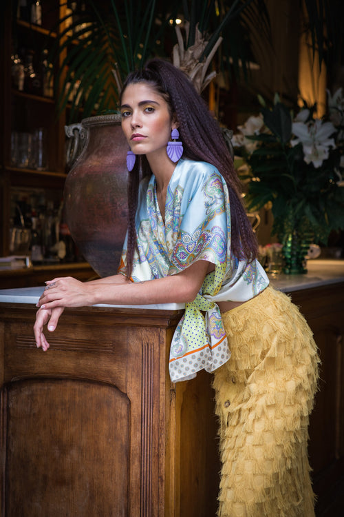 AGATHE silk kimono