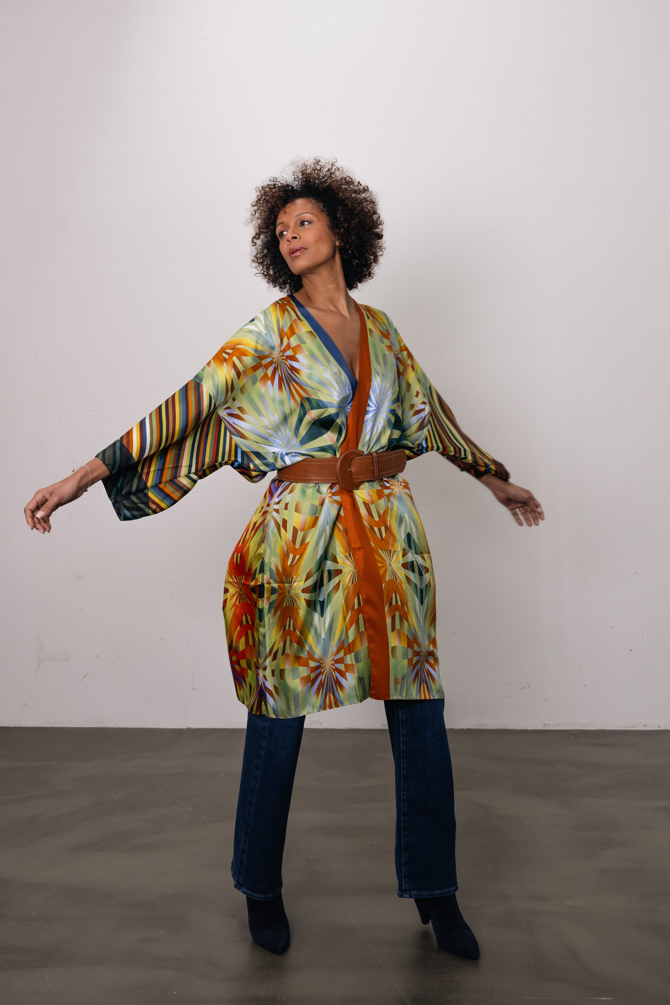 Silk 2024 kimono dress