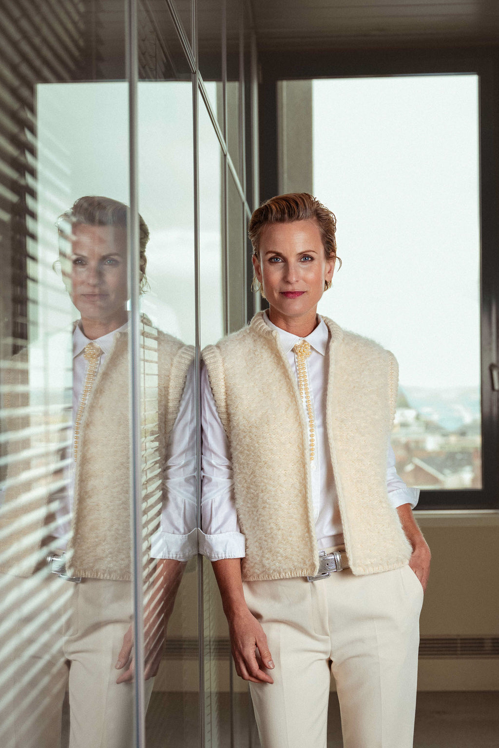 SHERRY metallic leather belt