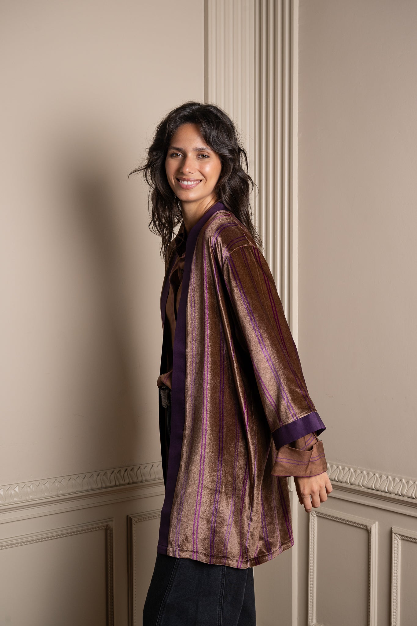MORRIS velvet kimono