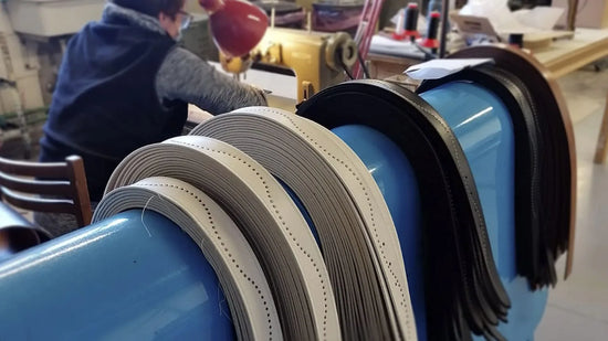 Leather belt production in Italy