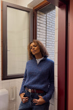 OLIVERA zip-up sweater — Dark blue