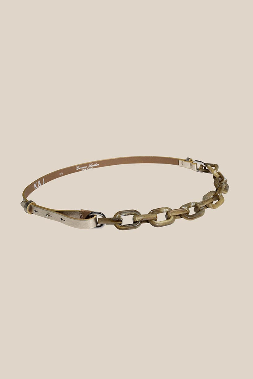 TIPPY leather-resin belt