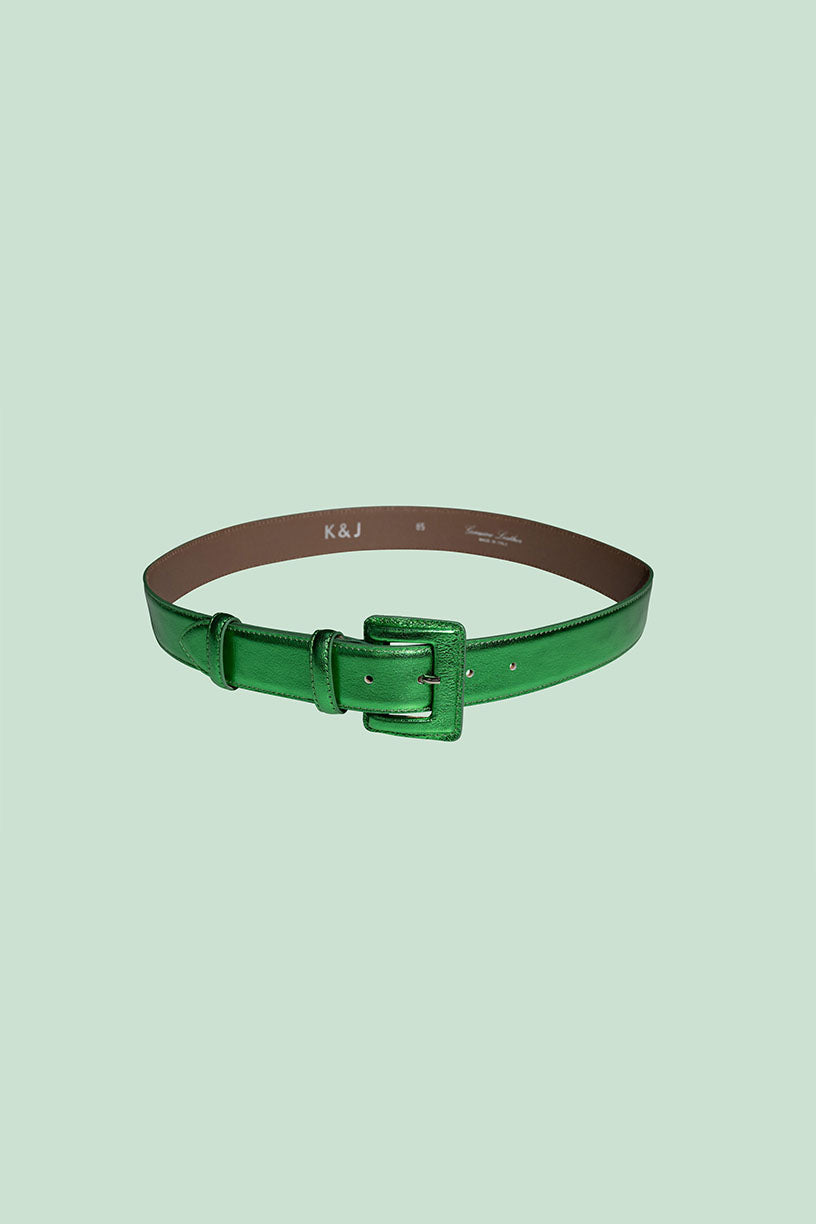 Green leather outlet belt