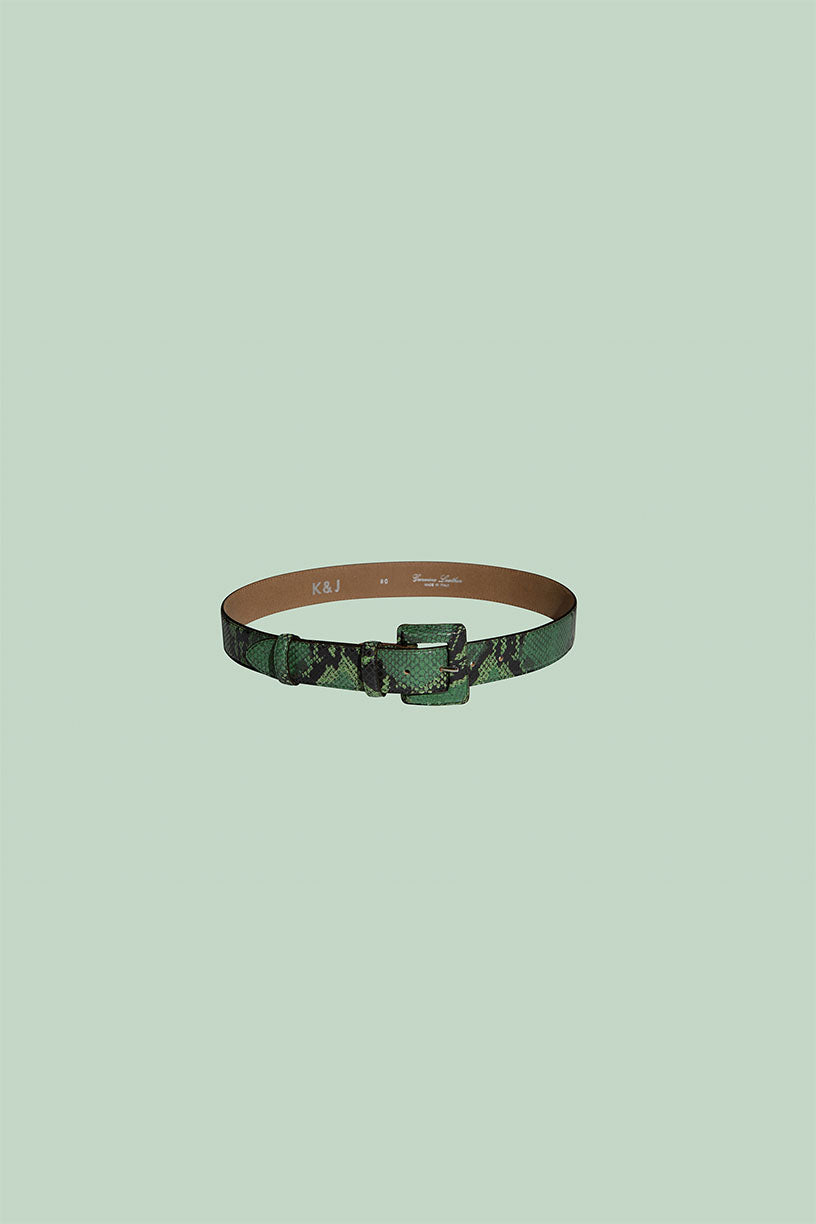 SHERRY snake-print leather belt